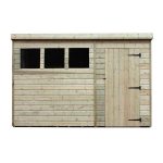 8ft x 10ft Empire Front Right Door Wooden Shed with 3 Windows Natural