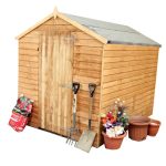6ft x 8ft Winchester Budget Wooden Overlap Apex Shed Natural