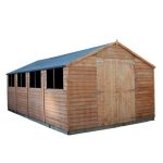 10ft x 20ft Winchester Wooden Overlap Apex Workshop Brown