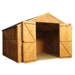 10ft x 10ft Winchester Wooden Overlap Apex Workshop Brown