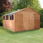 10ft x 15ft Winchester Wooden Overlap Apex Workshop Natural