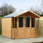 7ft x 8ft Winchester Brighton Wooden Summerhouse with Veranda Natural
