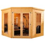 8ft x 8ft Winchester Wooden Corner Summerhouse Brown