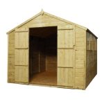 8ft x 10ft Winchester Pressure Treated Wooden Shiplap Apex Shed Natural