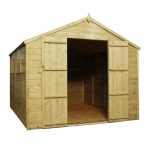 8ft x 12ft Winchester Pressure Treated Wooden Shiplap Apex Shed Natural