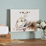 Jane Bannon Hugging Otters Canvas Print White / Magnolia