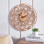 Wooden Spirograph Clock Brown