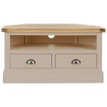 Compton Taupe Corner TV Stand Charcoal
