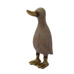 Resin Gold Beak Duck Ornament Brown