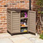 Mocha Plastic Utility Cabinet Brown