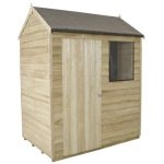 4ft x 6ft Forest Garden Pressure Treated Reverse Apex Shed Natural