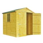 6ft x 6ft Shire Arran Apex Double Door Shed Natural