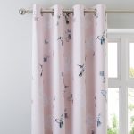 Heavenly Hummingbird Blush Blackout Eyelet Curtains Blush