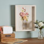 3D Flower Framed Print Beige