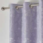 Cornflower Jacquard Blue Blackout Eyelet Curtains Heather