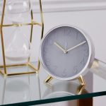 Small Chrome Table Clock Silver