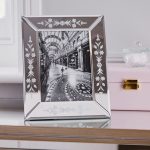 Floral Mirror Edge Photo Frame 7″ x 5″ (18cm x 13cm) Clear