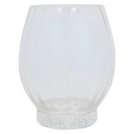 Glass Lustre Hurricane Base Silver