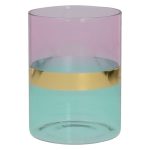 5A Fifth Avenue Glass Tealight Holder Pink, Teal
