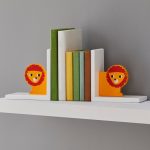 Jungle Friends Lion Bookends Orange