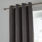 Arielle Velvet Charcoal Blackout Eyelet Curtains Charcoal