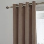 Arielle Velvet Natural Blackout Eyelet Curtains Natural