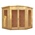 8ft x 8ft Pinnacle Barclay Wooden Corner Summerhouse Brown