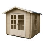 9ft x 9ft Pinnacle Barnsdale Wooden Log Cabin Cream