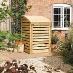 3 x 3 Rowlinson Wooden Wheelie Bin Store Natural
