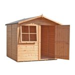 7ft x 7ft Shire Abri Wooden Apex Shed Brown