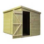 4ft x 10ft Empire Front Right Door Wooden Pent Shed Natural