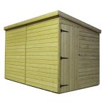 5ft x 10ft Empire Front Right Door Wooden Pent Shed Natural