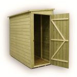3ft x 12ft Empire Left Side Door Wooden Pent Shed Natural