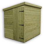 5ft x 8ft Empire Left Side Door Wooden Pent Shed Natural