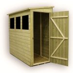 3ft x 6ft Empire Right Side Door Wooden Reverse Pent Shed with 3 Windows Natural