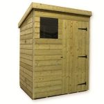 3ft x 6ft Empire Front Right Door Wooden Pent Shed Natural