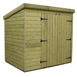 6ft x 7ft Empire Front Right Double Door Wooden Pent Shed Natural