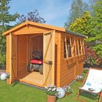 10ft x 12ft Shire Bison Heavy Duty Wooden Shiplap Apex Shed Natural