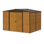6ft x 10ft Rowlinson Woodvale Metal Apex Shed Brown