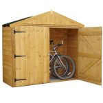 7 x 3 Pinnacle Wooden Shiplap Apex Bike Store Natural