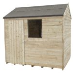 6ft x 8ft Forest Pressure Treated Wooden Overlap Apex Shed Natural