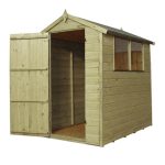 6ft x 4ft Winchester Pressure Treated Wooden Shiplap Apex Shed Natural