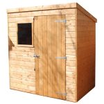 4ft x 6ft Winchester Wooden Shiplap Pent Shed Brown