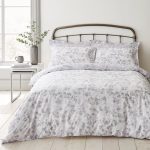 Piper Grey 100% Cotton Reversible Duvet Cover and Pillowcase Set Grey