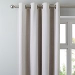 Wide Stripe Natural Eyelet Curtains Natural