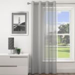 Sheer Elegance Grey Eyelet Voile Panel Grey
