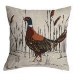 Woodland Pheasant Cushion Multi Coloured