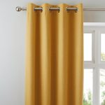 Solar Mustard Blackout Eyelet Curtains Mustard