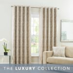 Ginkgo Cream Eyelet Curtains Cream