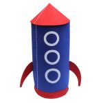 Space Rocket Laundry Hamper Blue